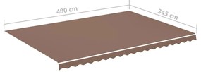 Tecido de substituição para toldo 5x3,5 m castanho