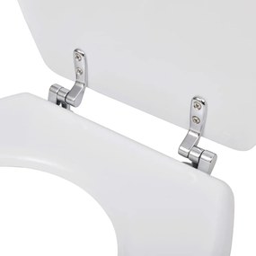 Assentos de sanita com tampas 2 pcs MDF branco