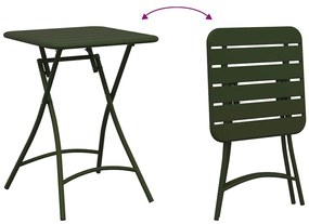 Mesa de Jardim Verde Escura Rebatível 55x55x73 cm - Aço