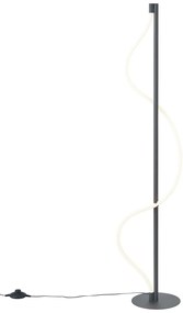 Candeeiro de pé moderno preto com LED regulável em 3 níveis - Twirl Moderno