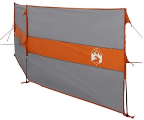 Corta-vento de campismo 344x120 cm impermeável cinza/laranja