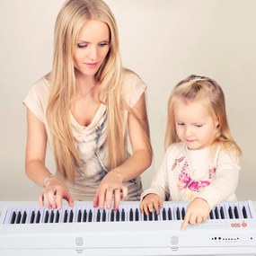 Piano digital 88 teclas teclado eletrônico portátil com teclas pesadas alto-falantes com função bluetooth para crianças e adultos