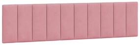 Estrutura de cama c/ luzes LED 200x200 cm veludo rosa