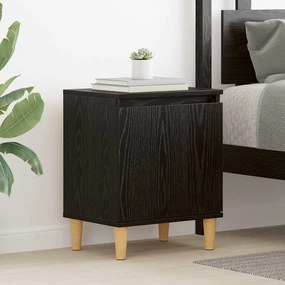 vidaXL Mesa de Cabeceira de Carvalho Preto Carvalho preto Madeira Engenharia
