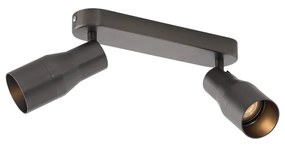 Foco de teto arredondado Cinzento Escuro GU10 50mm 2-luzes - Stanley