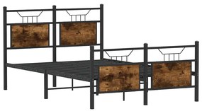 Estrutura de cama s/ colchão derivados madeira carvalho fumado