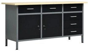 Bancada de trabalho 160x60x85 cm aço preto