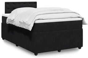 Cama boxspring com colchão 120x190 cm veludo preto