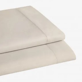 Lençol Plano De Cetim Com Contagem De Fios Sampras 300 Nude Beige & Cama 150/160cm (240 X 280 Cm) - Sklum