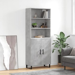 vidaXL Armário alto 69,5x34x180 cm derivados de madeira cinza cimento