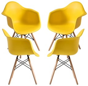 Pack 4 Cadeiras Dau - Amarelo