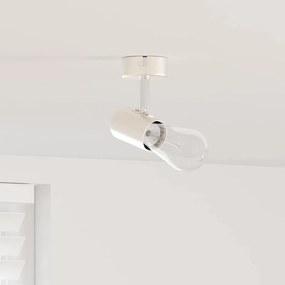 vidaXL Holofote de Teto 1 Via Ajustável Níquel Escovado E27