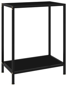 vidaXL Mesa consola 60x35x75 cm vidro temperado preto