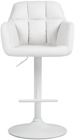 Banco de bar Natoma em couro sintético com estrutura branca 97-118 x 57 x 59 cm Branco