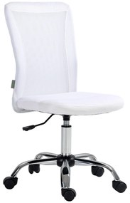 Vinsetto Cadeira de Escritório Ergonômica Altura Ajustável Base Cromada Giratória 360° Revestimento de Malha Branca | Aosom Portugal