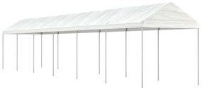 Gazebo com telhado 13,38x2,28x2,69 m polietileno branco