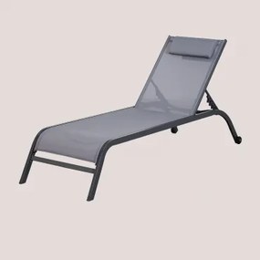Espreguiçadeira Reclinável Com Almofada Therys Cinza Grafito - Sklum