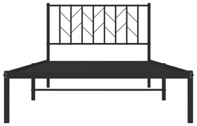 Estrutura de cama com cabeceira 107x203 cm metal preto