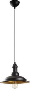 Candeeiro de Teto Saglam – Preto e Dourado – Diâmetro 30 cm x Altura 1