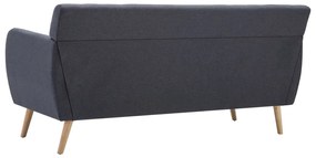 Sofá de 3 lugares estofos de tecido 172x70x82cm cinzento escuro