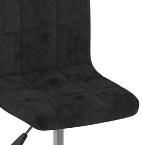 Cadeiras de jantar giratórias 2 pcs veludo preto