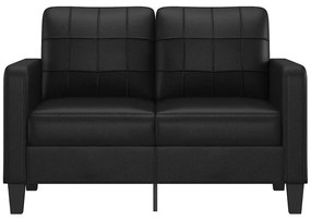 Sofá de 2 lugares 120 cm couro artificial preto