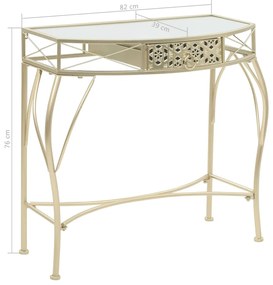Mesa de apoio de estilo francês metal 82x39x76 cm dourado