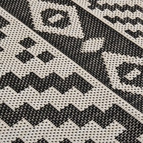 Tapete de tecido plano para exterior 160x230 cm riscas pretas