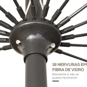 Chapéu de Sol de Jardim Ø2,5x2,4 m Chapéu de Sol de Terraço com Manive