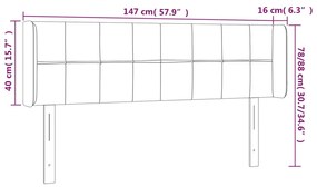 Cabeceira de cama c/ abas veludo147x16x78/88 cm cinzento-claro