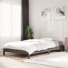 vidaXL Cama empilhável 80x200 cm madeira de pinho maciça cinzento