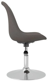 Cadeiras de jantar giratórias 4 pcs tecido cinzento-escuro
