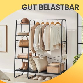 Guarda Roupa aberto com 6 ganchos 45 x 120 x 160 cm em preto