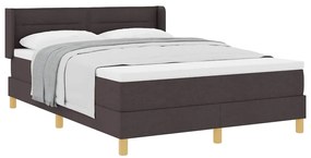 Cama Box Marrom Escuro e Branco 140 x 190 cm Tecido