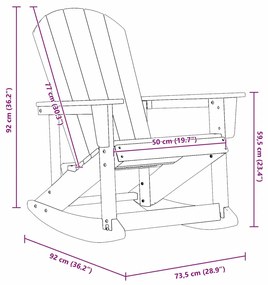 Cadeira Baloiço Adirondack Branca 73.5x92x90 cm HDPE