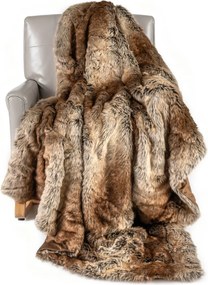 Manta de pele sintética estilo raposa suave 153 x 203 cm, luxuosa e espessa, aconchegante e quente para cama, sofá ou poltrona Castanho