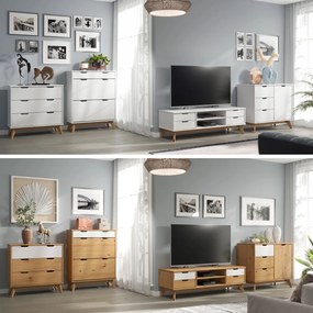Aparador Borneo pinho natural 96x40x79cm certificado FSC Natural