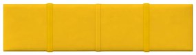 Painel de parede 12 pcs 60x15 cm veludo 1,08 m² amarelo