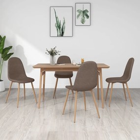 vidaXL Cadeiras de jantar 4 pcs tecido cinzento-acastanhado