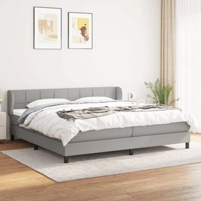 vidaXL Cama com molas/colchão 200x200 cm tecido cinza-claro