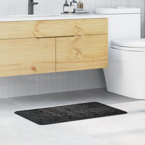 Tapete de Banho Rectangular Cinzento Escuro 50x80 cm Polipropileno Antiderrapante