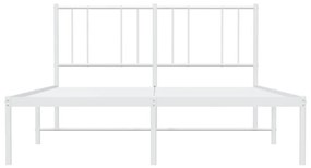 Estrutura de cama com cabeceira 135x190 cm metal branco