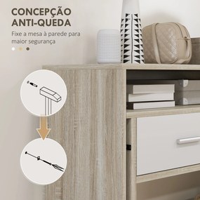 Mesa Consola Moderna de Entrada de 2 Níveis com Trilhos Deslizantes 2