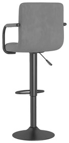 Bancos de bar 2 pcs veludo cinzento-claro