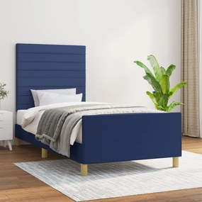 Estrutura de cama sem colchão 90x200 cm tecido azul