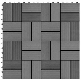 Ladrilhos de pavimento 11 pcs WPC 1m² 30x30 cm cinzento
