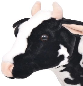 Brinquedo de montar vaca peluche preto e branco XXL