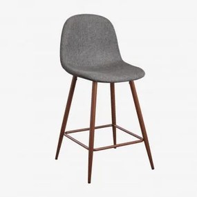 Pacote Com 4 Bancos Altos Glamm Gris Antracita & ↑65 Cm & Madeira Escura - Sklum
