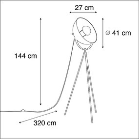 LED Candeeiro de pé inteligente tripé preto incl. Wifi A60 - Magna 40 Eglip Design,Art Deco,Clássico / Antigo