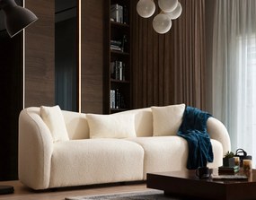 Sofá de 3 Lugares Venedik – Creme – 236 cm x 76 cm x 91 cm